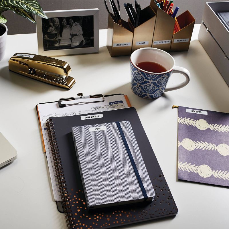 slide 4 of 8, DYMO LetraTag 2pk Label Tape Cassette Black on White Plastic, 2 ct