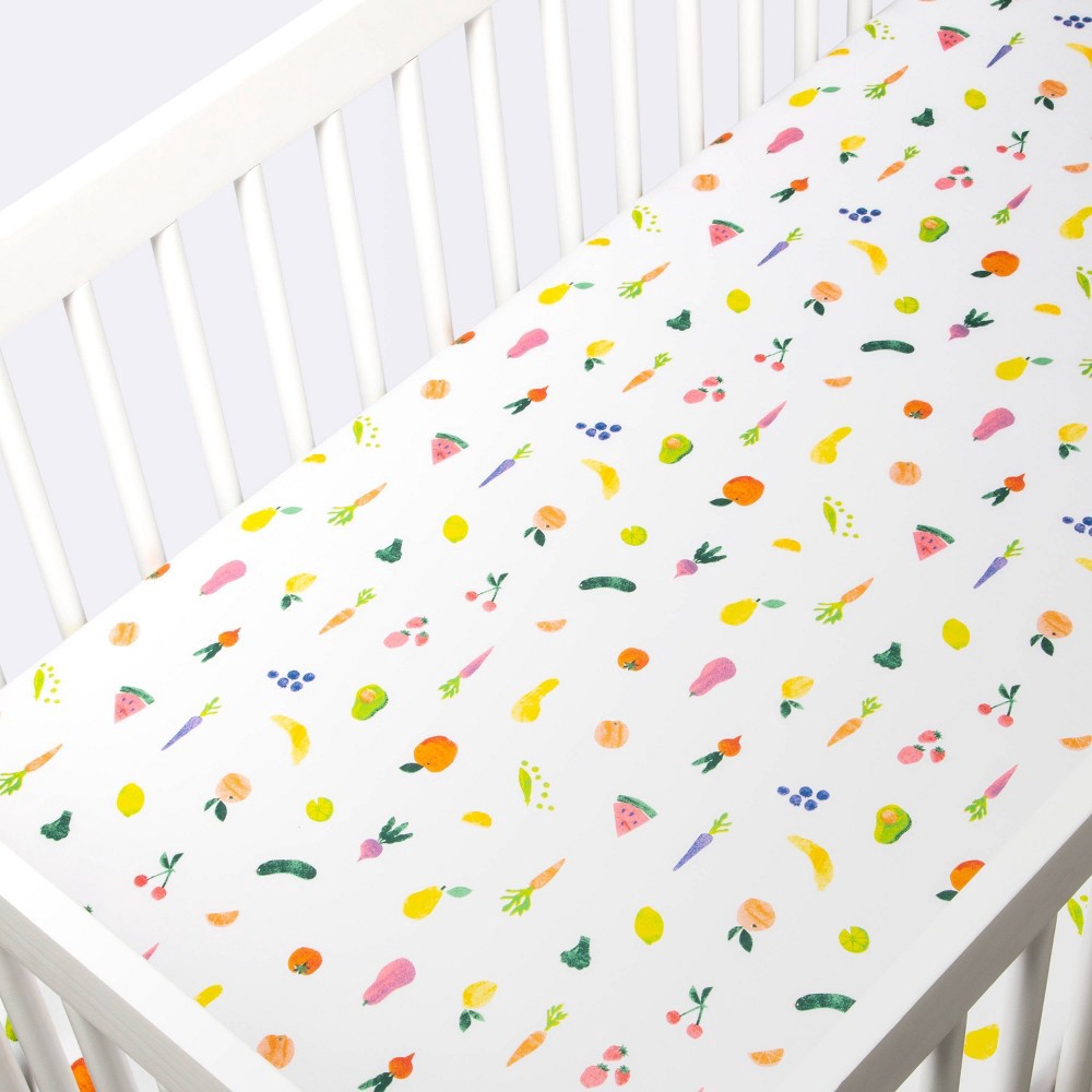 slide 2 of 5, Fitted Crib Sheet - Cloud Island Fruits and Veggies, 1 ct