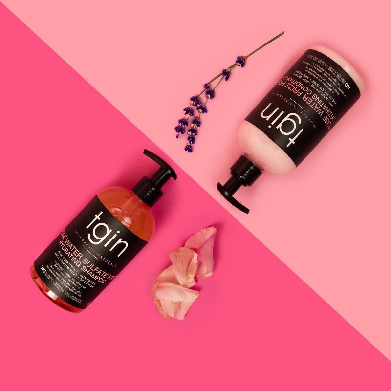 slide 6 of 9, TGIN Rose Water Sulfate-Free Hydrating Shampoo - 13 fl oz, 13 oz