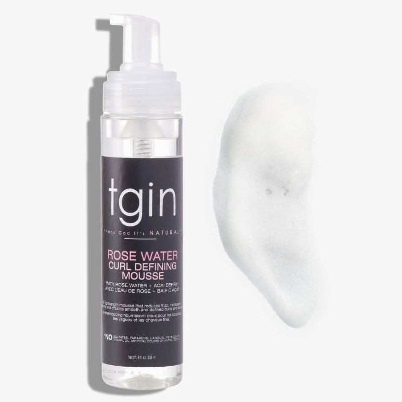 slide 3 of 3, TGIN Rose Water Curl Defining Mousse - 8oz, 8 oz