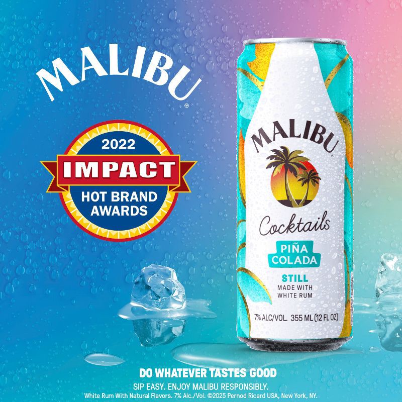 slide 6 of 8, Malibu Pina Colada 4pk/355ml Cans, 4 ct; 355 ml