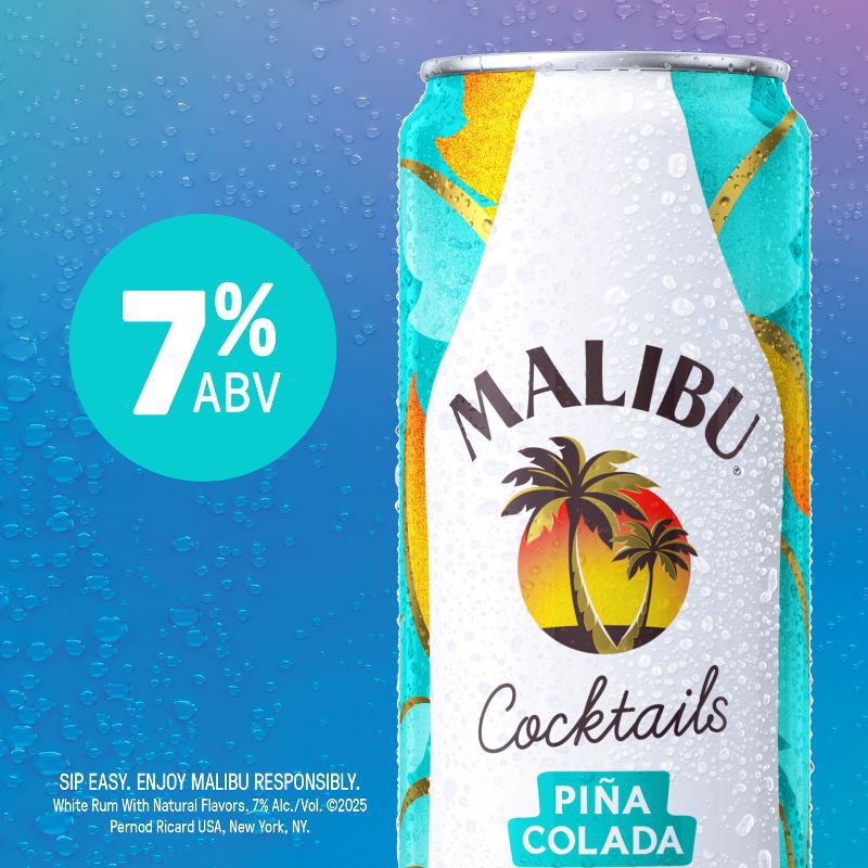 slide 7 of 8, Malibu Pina Colada 4pk/355ml Cans, 4 ct; 355 ml