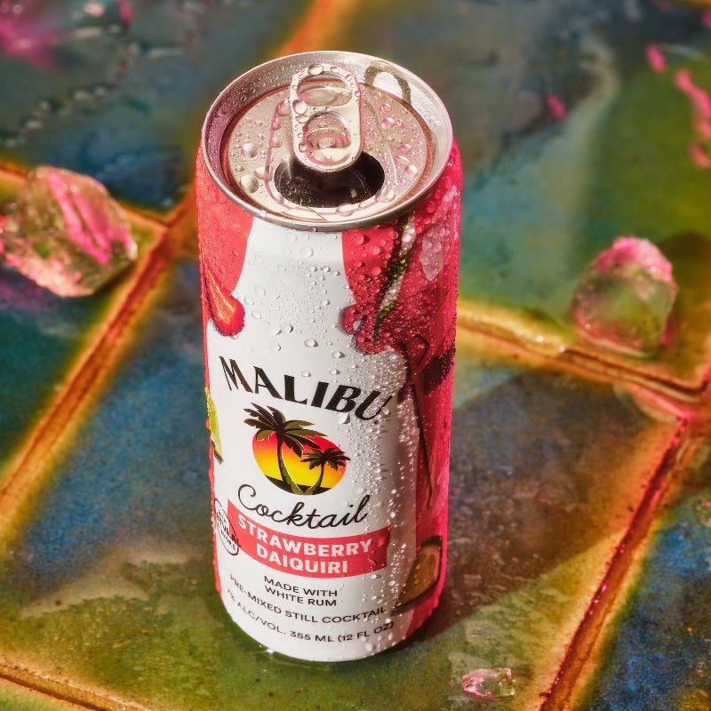 slide 9 of 10, Malibu Strawberry Daquiri - 4pk/355ml Cans, 4 ct; 355 ml