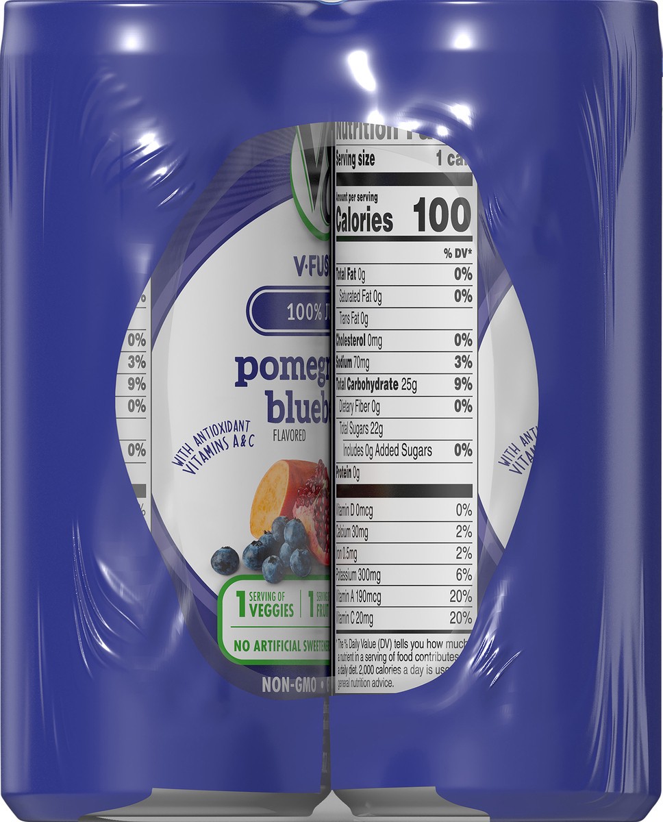 slide 7 of 9, V8 V-Fusion Pomegranate Blueberry 100% Juice 6 - 8 fl oz Cans, 48 oz