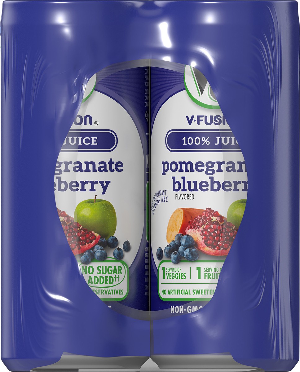 slide 5 of 9, V8 V-Fusion Pomegranate Blueberry 100% Juice 6 - 8 fl oz Cans, 48 oz