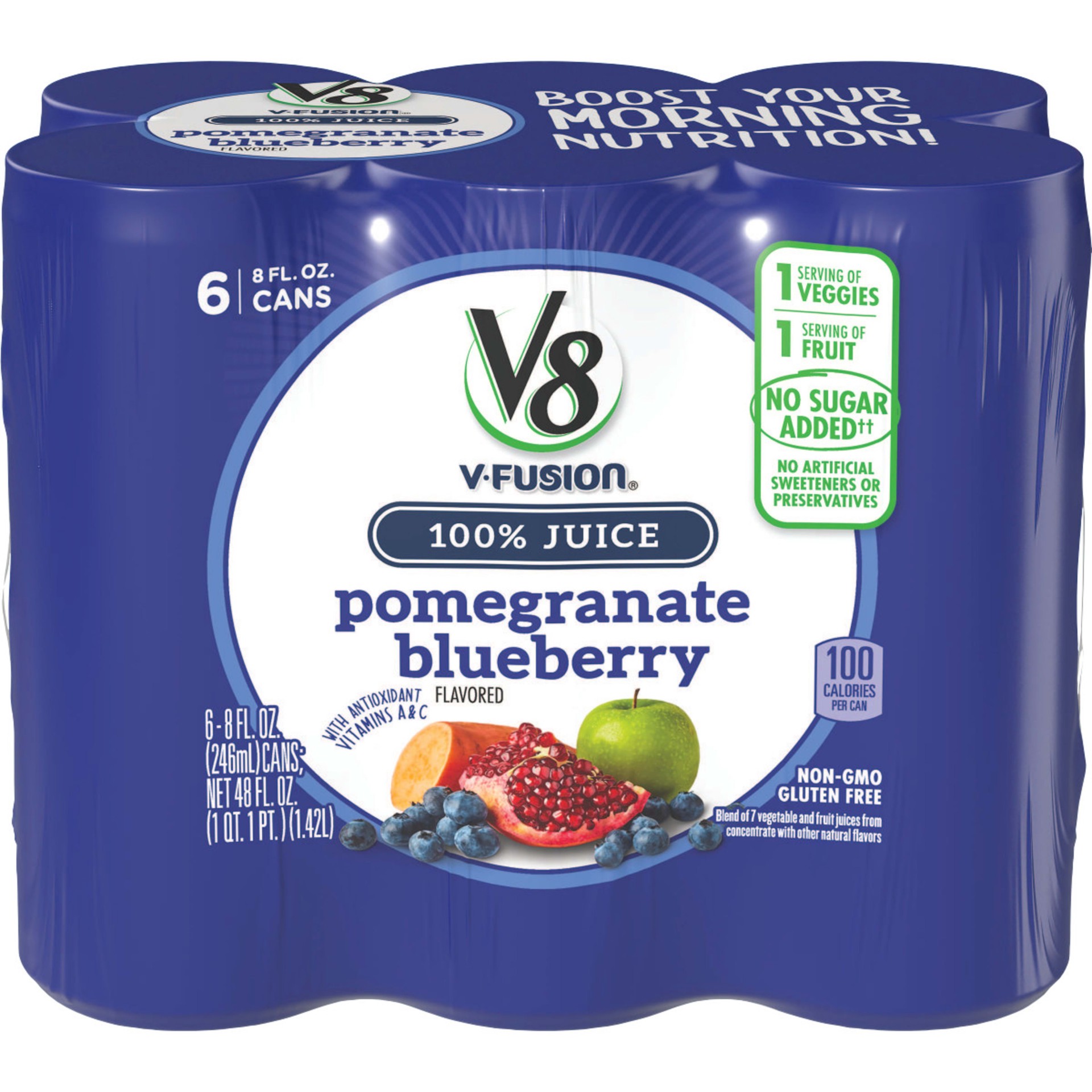 slide 1 of 9, V8 Pomegranate Blueberry, 8 oz., 6 pack, 48 oz