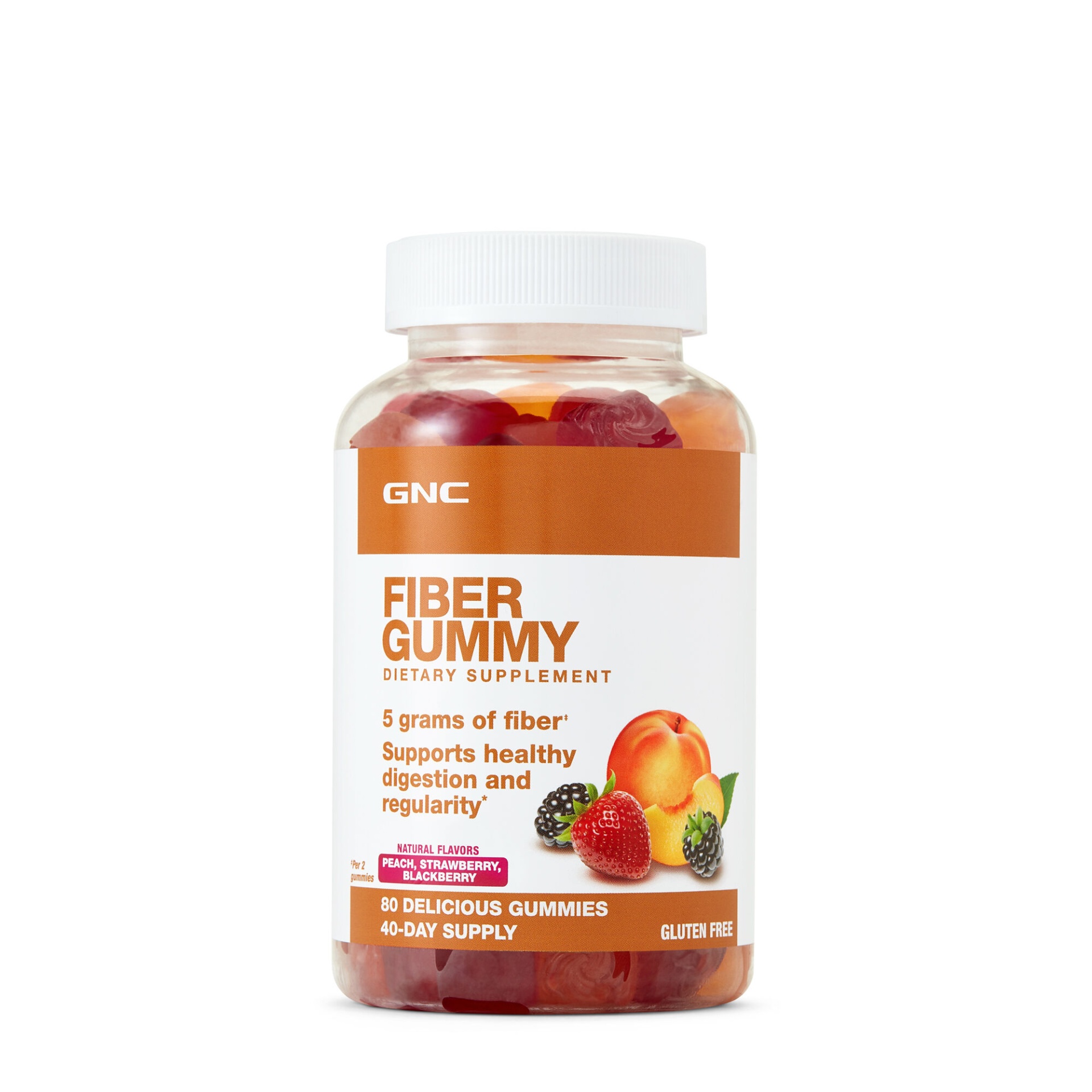 slide 1 of 1, GNC Fiber Gummy - Assorted Flavors, 80 ct