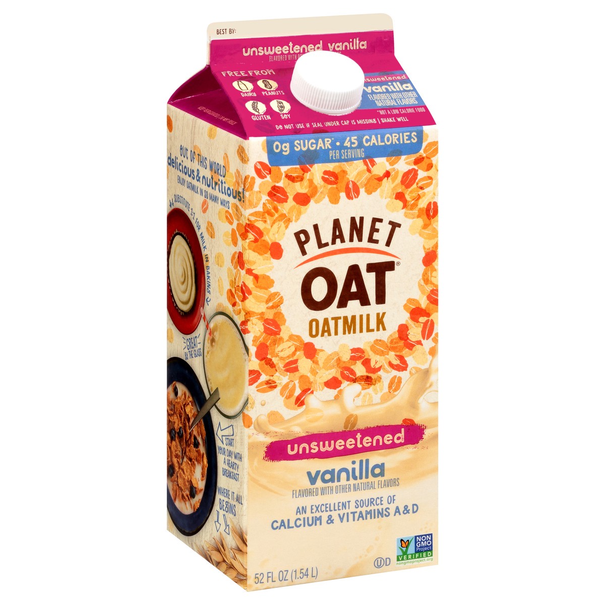 slide 6 of 11, Planet Oat Unsweetened Vanilla Oatmilk- 52 fl oz, 52 fl oz