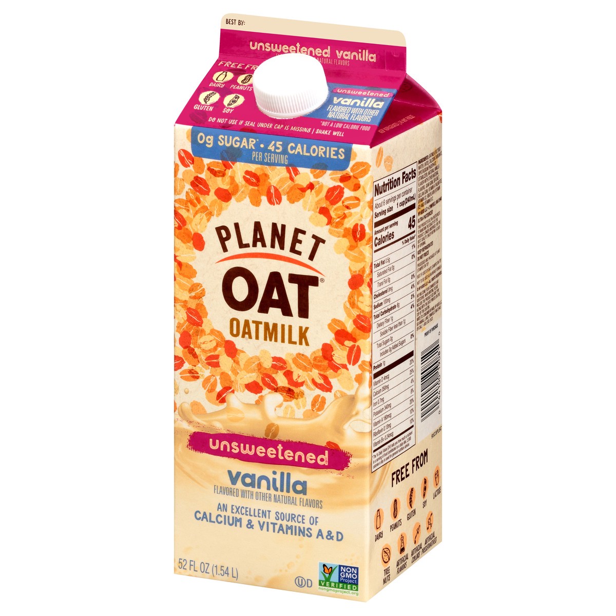 slide 9 of 11, Planet Oat Unsweetened Vanilla Oatmilk- 52 fl oz, 52 fl oz
