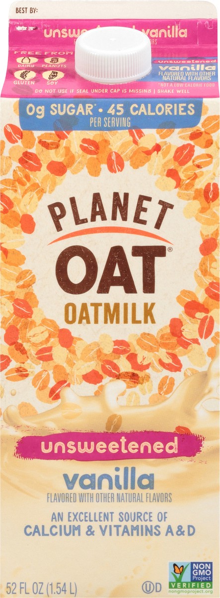 slide 10 of 11, Planet Oat Unsweetened Vanilla Oatmilk- 52 fl oz, 52 fl oz