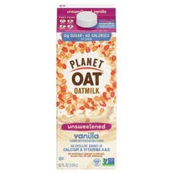 Planet Oat Unsweetened Vanilla Oatmilk- 52 fl oz