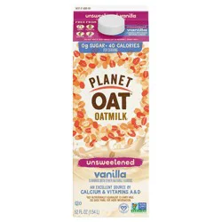 Planet Oat Unsweetened Vanilla Oatmilk- 52 fl oz