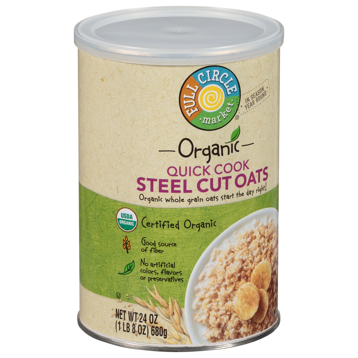 slide 15 of 16, Full Circle Market Organic Quick Cook Steel Cut Oats 24 oz, 24 oz