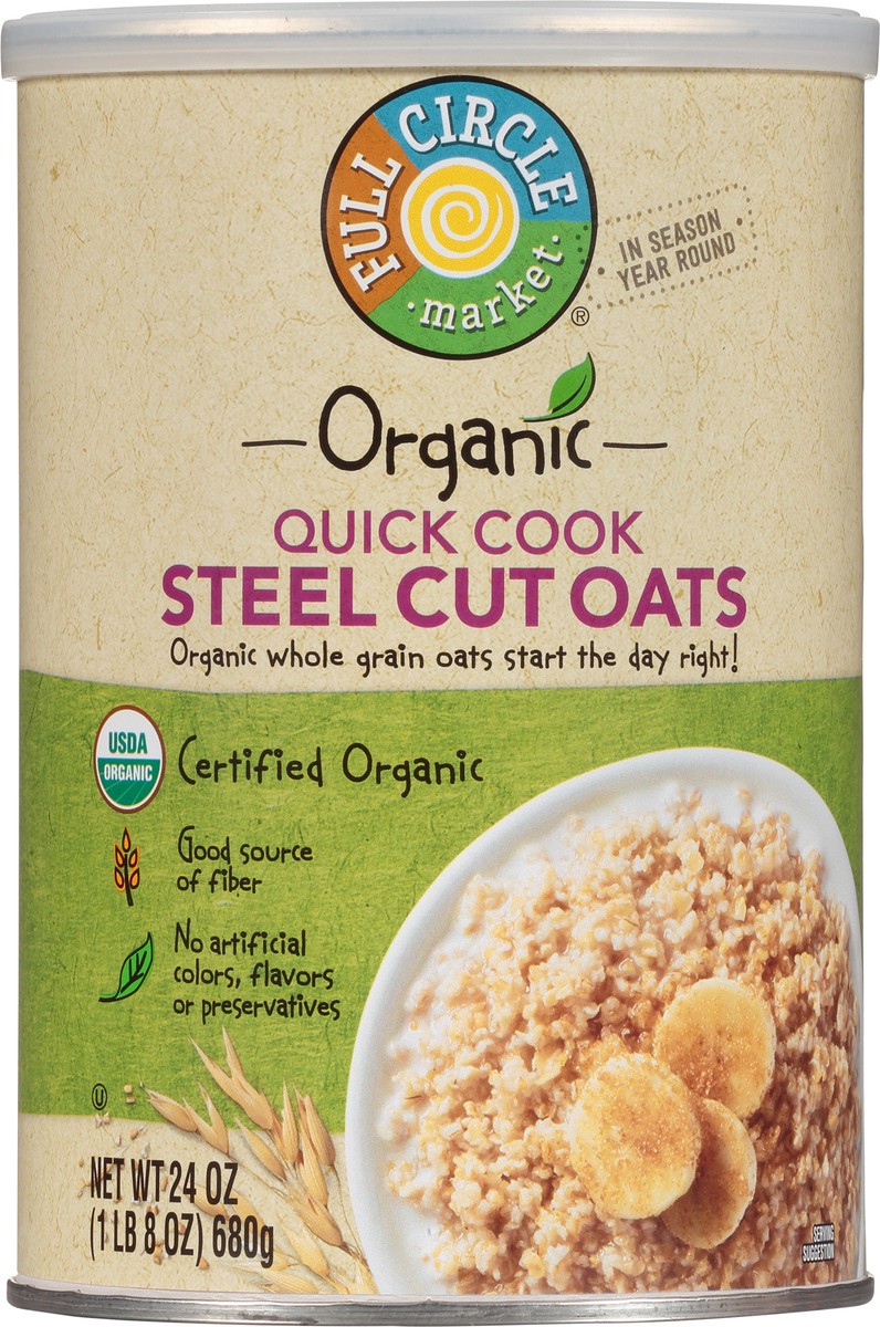 slide 12 of 16, Full Circle Market Organic Quick Cook Steel Cut Oats 24 oz, 24 oz