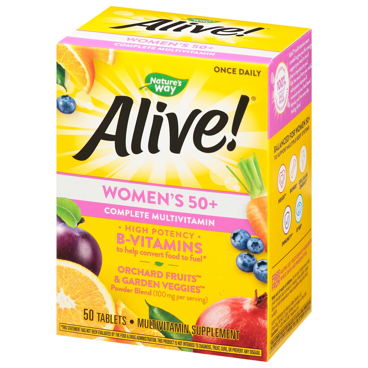 slide 5 of 9, Nature's Way Alive! Women's 50+ Complete Multivitamin with Superfood Antioxidants 50 Tablets, 50 ct