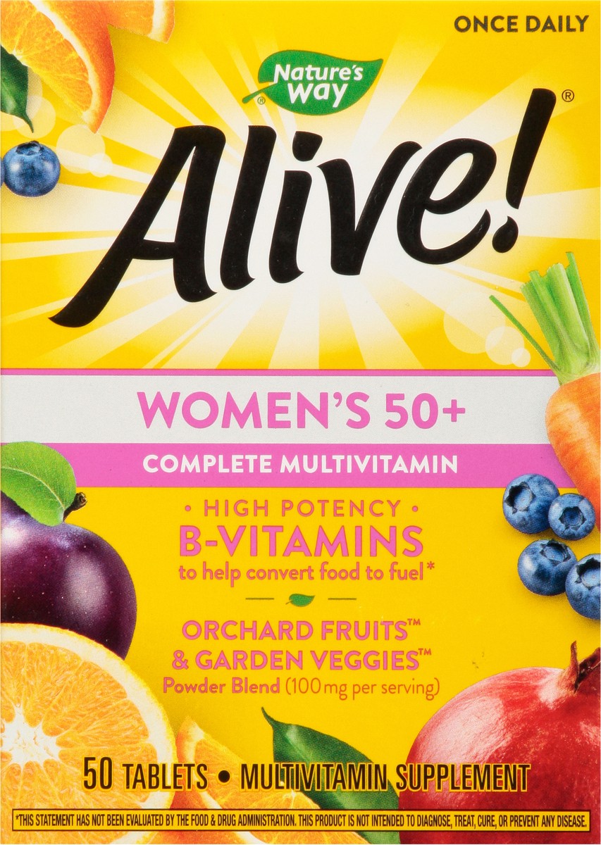 slide 2 of 9, Nature's Way Alive! Women's 50+ Complete Multivitamin with Superfood Antioxidants 50 Tablets, 50 ct
