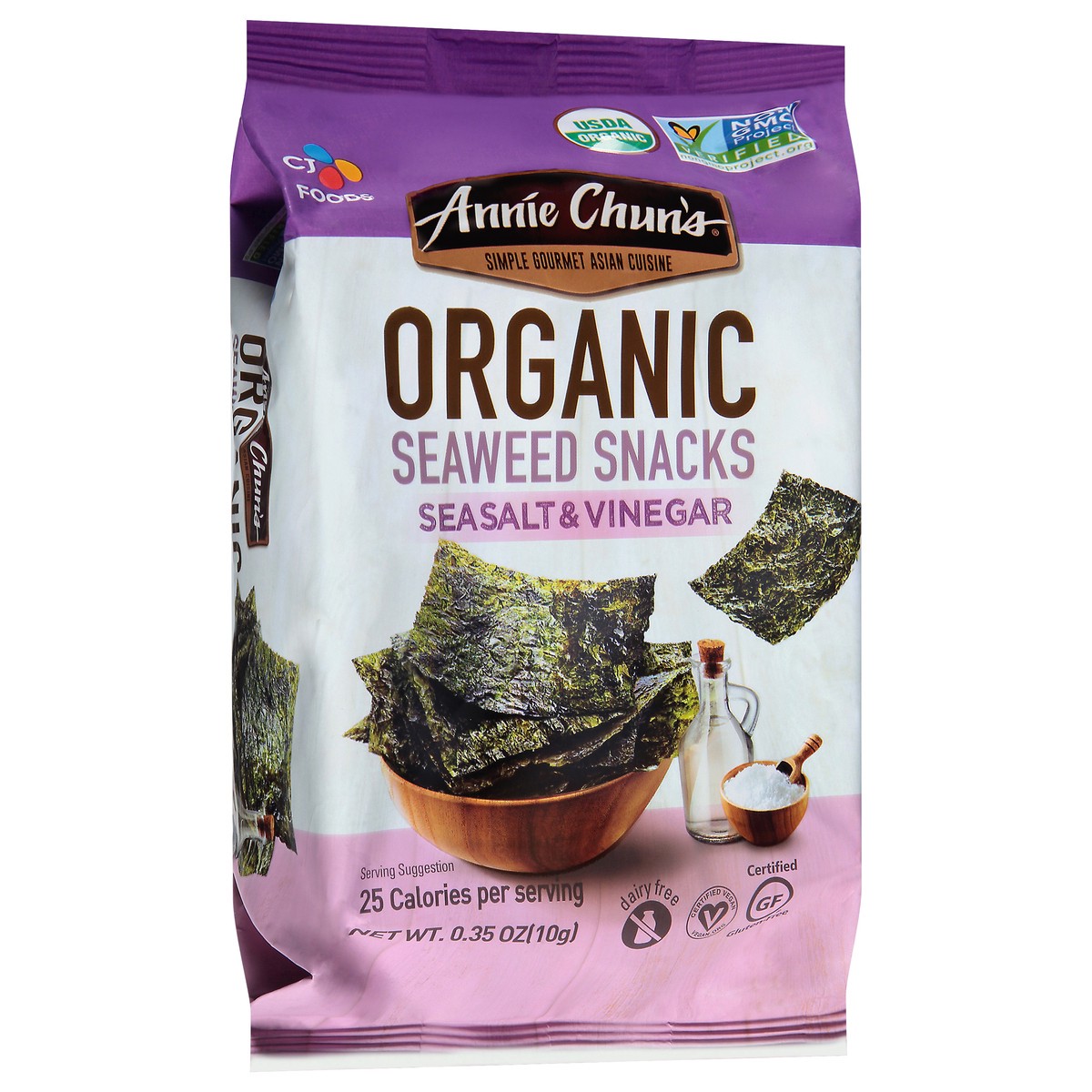 slide 9 of 9, Annie Chun's Organic Sea Salt & Vinegar Seaweed Snack, 0.35 oz