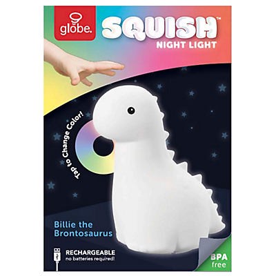 slide 1 of 4, Globe LED Rechargeable Brontosaurus Tap Light Silicone, 1 ct