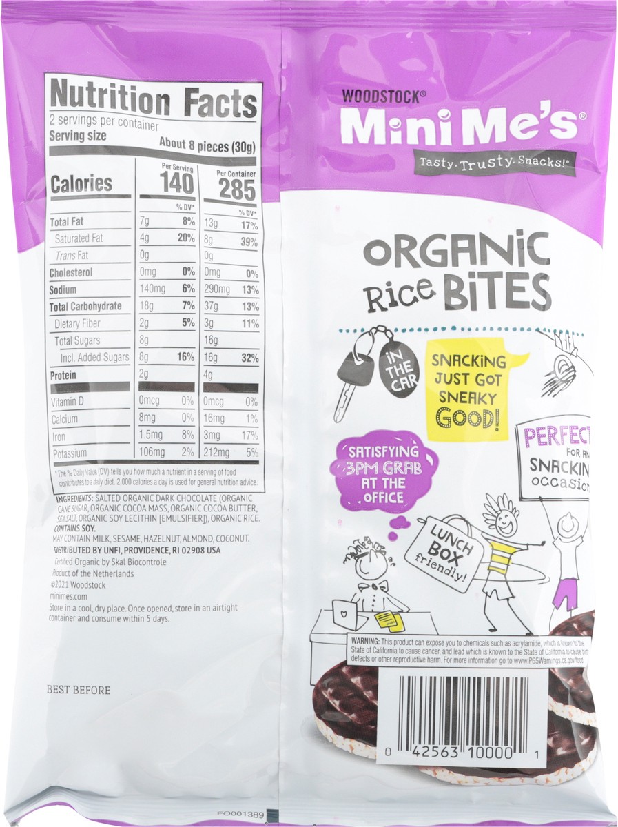 slide 9 of 9, Woodstock MiniMe's Organic Dark Chocolate Rice Bites 2.1 oz, 2.1 oz