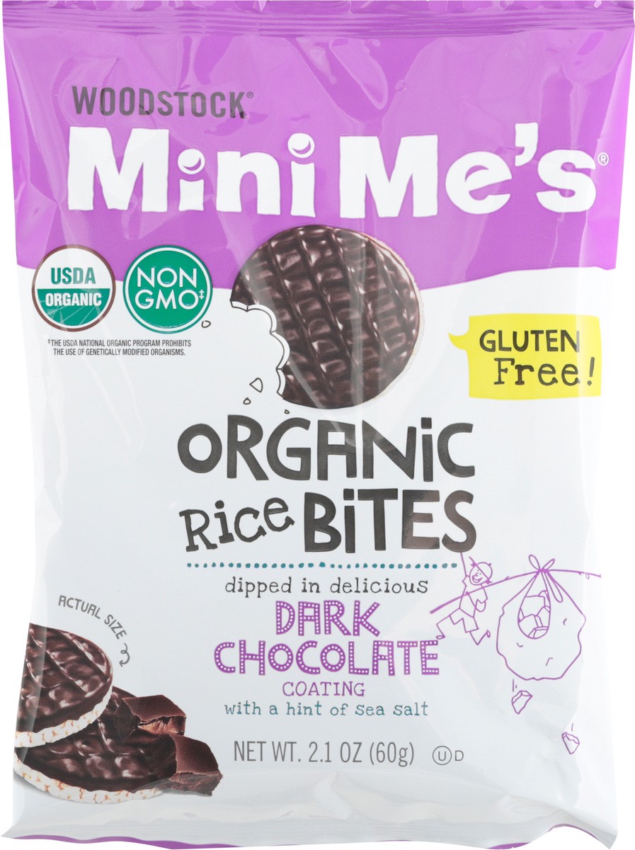 slide 7 of 9, Woodstock MiniMe's Organic Dark Chocolate Rice Bites 2.1 oz, 2.1 oz