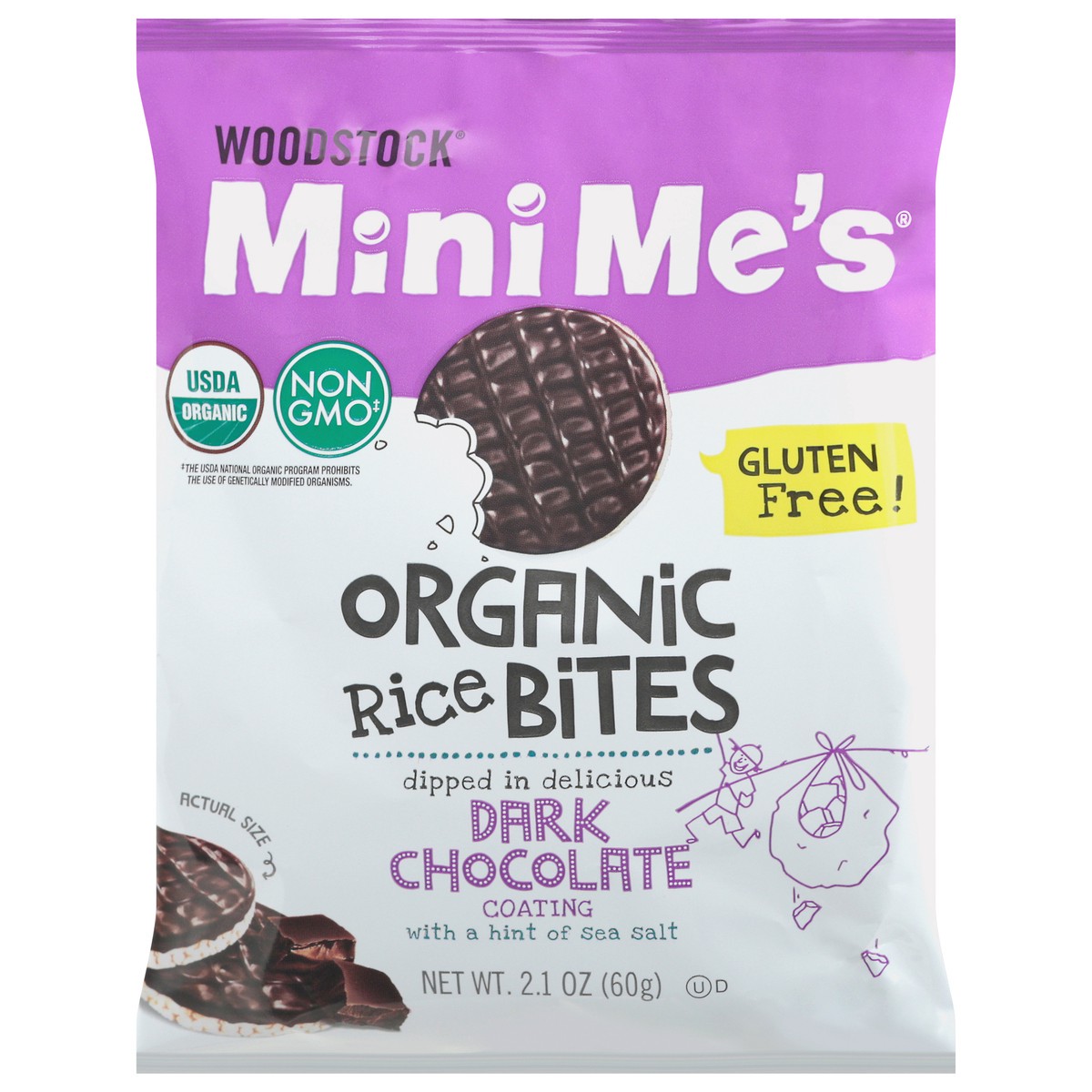 slide 1 of 9, Woodstock MiniMe's Organic Dark Chocolate Rice Bites 2.1 oz, 2.1 oz