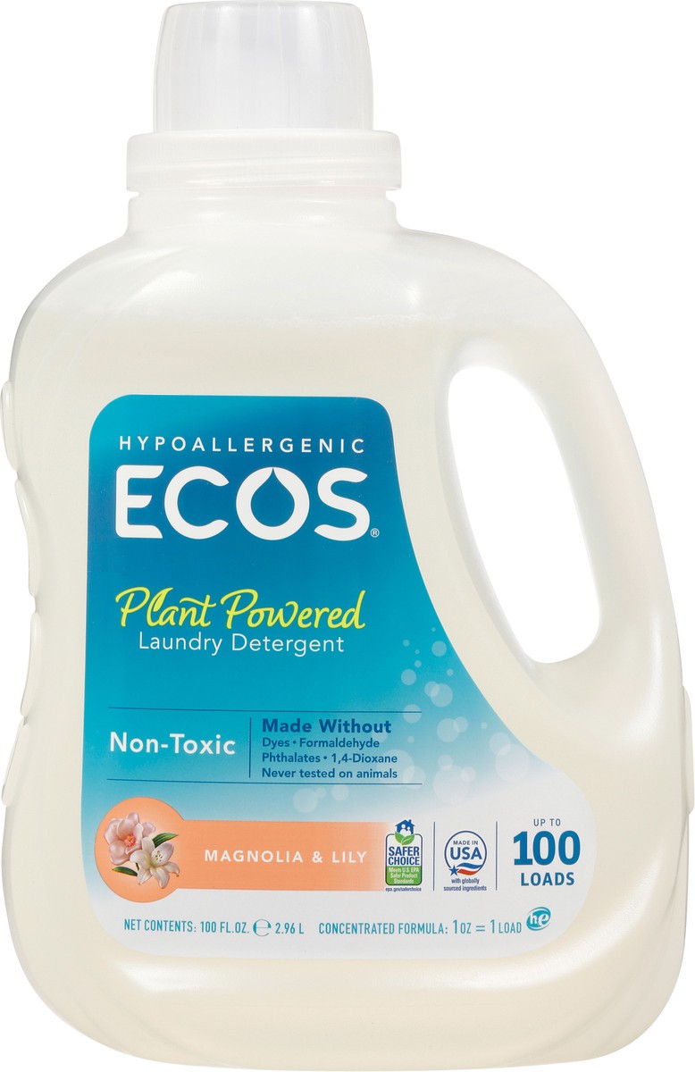 slide 3 of 10, Ecos Plant Powered Magnolia & Lily Laundry Detergent 100 fl oz, 100 fl oz