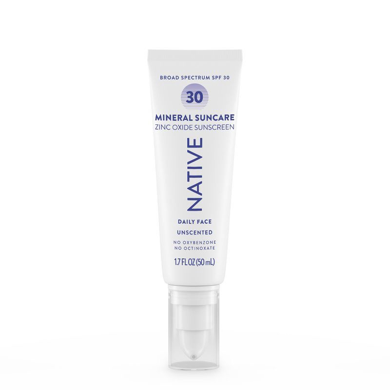 slide 3 of 12, Native Mineral Face Lotion - Unscented - SPF 30 - 1.7 fl oz, 30 ct; 1.7 fl oz