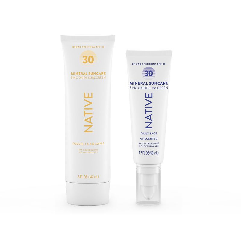 slide 12 of 12, Native Mineral Face Lotion - Unscented - SPF 30 - 1.7 fl oz, 30 ct; 1.7 fl oz