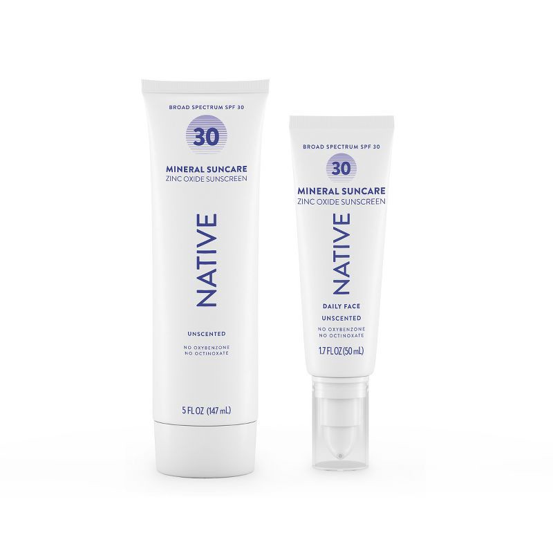 slide 10 of 12, Native Mineral Face Lotion - Unscented - SPF 30 - 1.7 fl oz, 30 ct; 1.7 fl oz