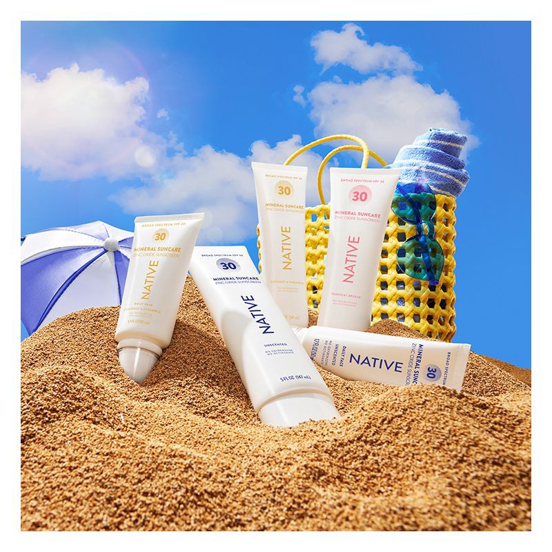 slide 11 of 12, Native Mineral Face Lotion - Unscented - SPF 30 - 1.7 fl oz, 30 ct; 1.7 fl oz