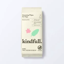 Botanical Mint Dog Grooming Wipes - 60ct - Kindfull™