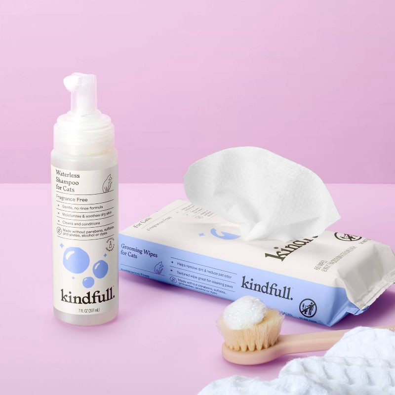slide 2 of 6, Fragrance Free Cat Grooming Wipes - 60ct - Kindfull™, 60 ct