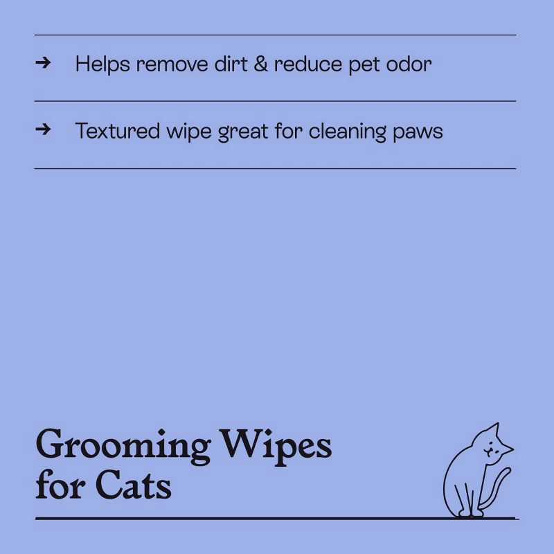 slide 4 of 6, Fragrance Free Cat Grooming Wipes - 60ct - Kindfull™, 60 ct