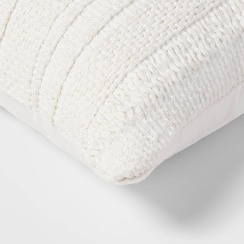 slide 4 of 4, Oversized Textural Woven Square Throw Pillow Cream - Threshold™, 1 ct