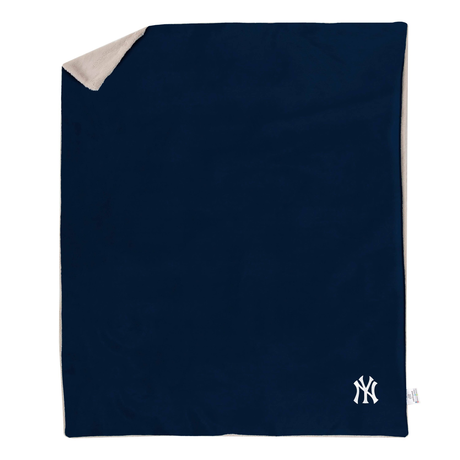 slide 1 of 4, MLB New York Yankees Throw Blanket with Faux Rabbit, 1 ct