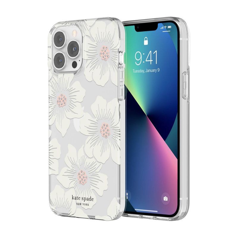 slide 2 of 6, Kate Spade New York Apple iPhone 13 Pro Max/iPhone 12 Pro Max Protective Case - Hollyhock Floral, 1 ct