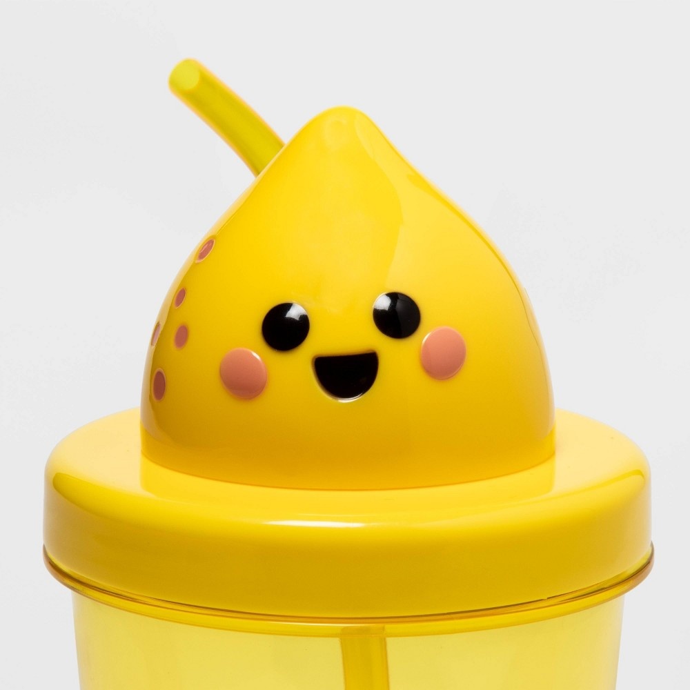 slide 3 of 3, 17oz Plastic Lemon Tumbler with Straw - Sun Squad, 17 oz