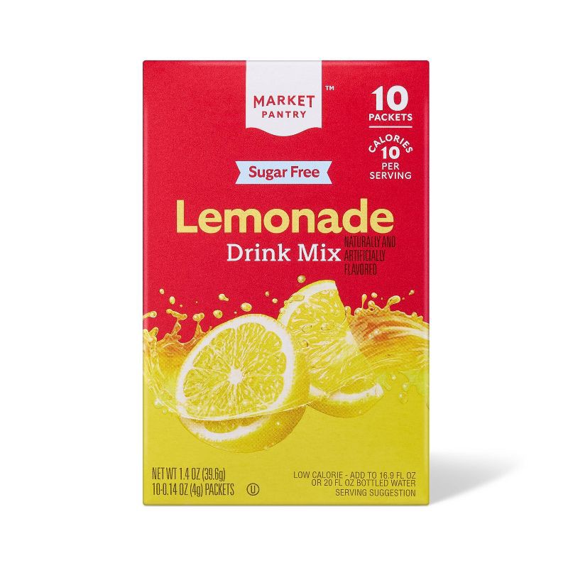 slide 1 of 3, Lemonade Sugar-Free Drink Mix - 10ct - Market Pantry™, 10 ct