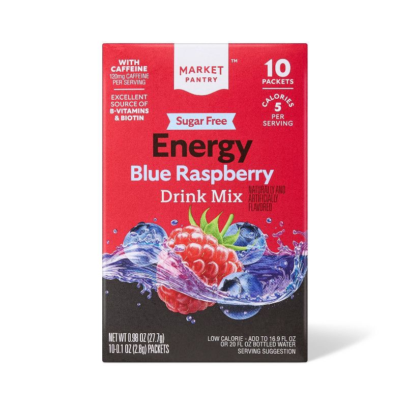 slide 1 of 3, Blue Raspberry Sugar-Free Drink Mix - 10ct - Market Pantry™, 10 ct