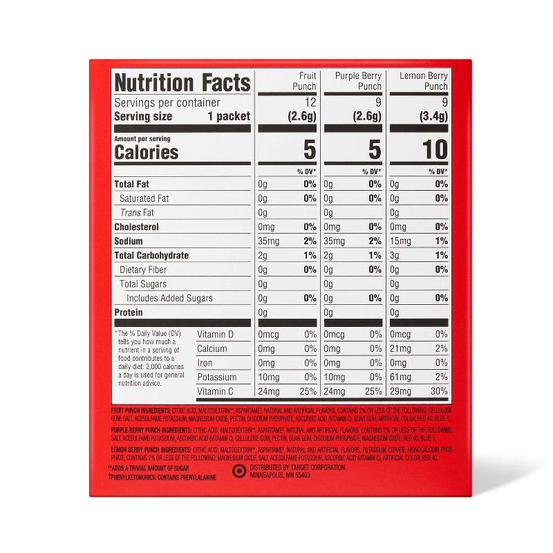 slide 2 of 3, Punch Variety Sugar-Free Drink Mix - 30ct - Market Pantry™, 30 ct