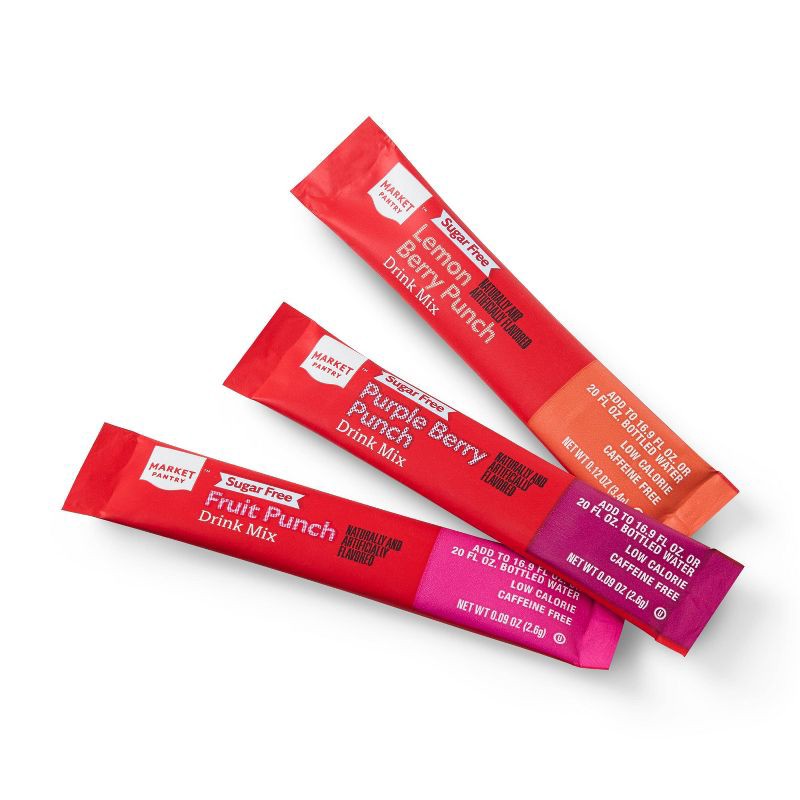 slide 3 of 3, Punch Variety Sugar-Free Drink Mix - 30ct - Market Pantry™, 30 ct