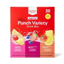 Punch Variety Sugar-Free Drink Mix - 30ct - Market Pantry™