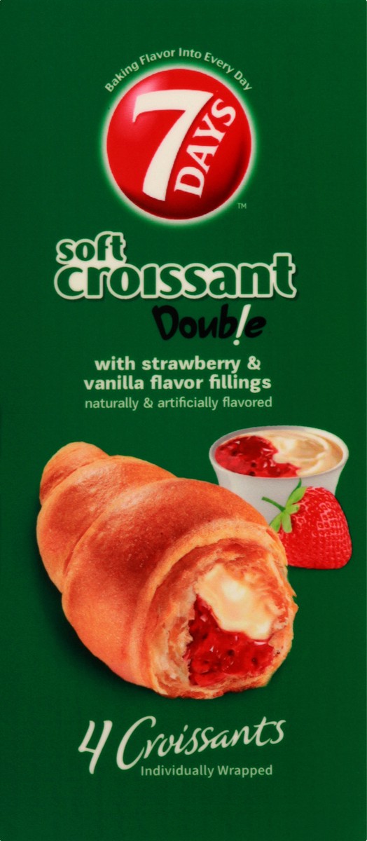 slide 4 of 9, 7DAYS Double Soft Croissant with Strawberry & Vanilla Flavor Fillings 4 - 2.12 oz Packs, 4 ct