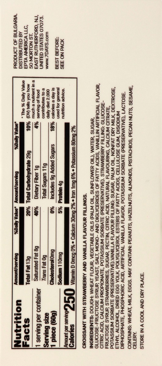 slide 8 of 9, 7DAYS Double Soft Croissant with Strawberry & Vanilla Flavor Fillings 4 - 2.12 oz Packs, 4 ct