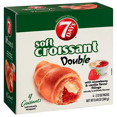 slide 1 of 1, 7DAYS Strawberry Vanilla Soft Croissant Double, 4 ct