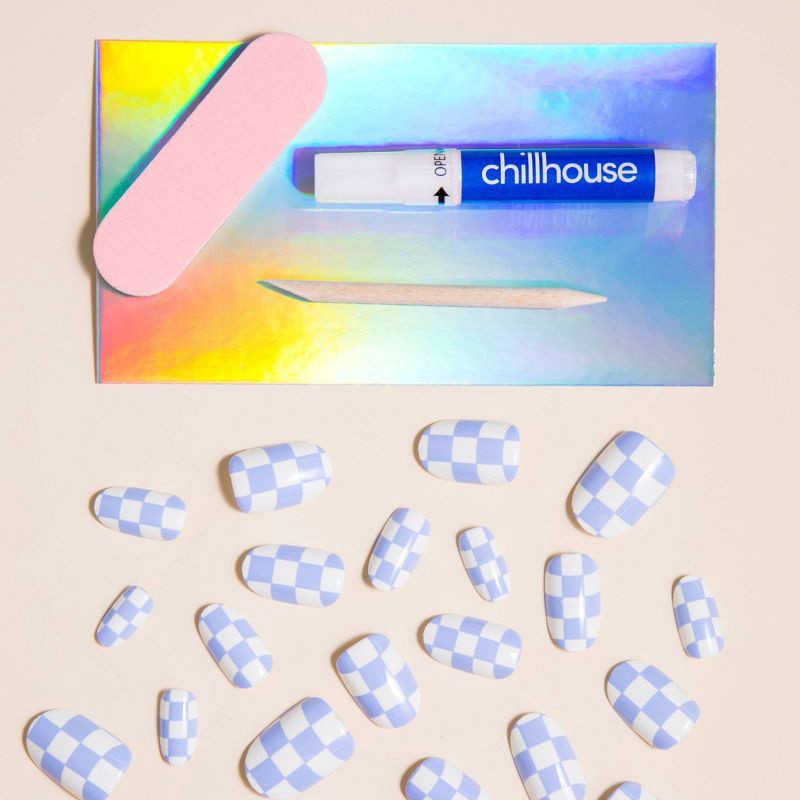 slide 4 of 6, Chillhouse Chill Tips Nail Art Press Ons - Checked Out, 1 ct