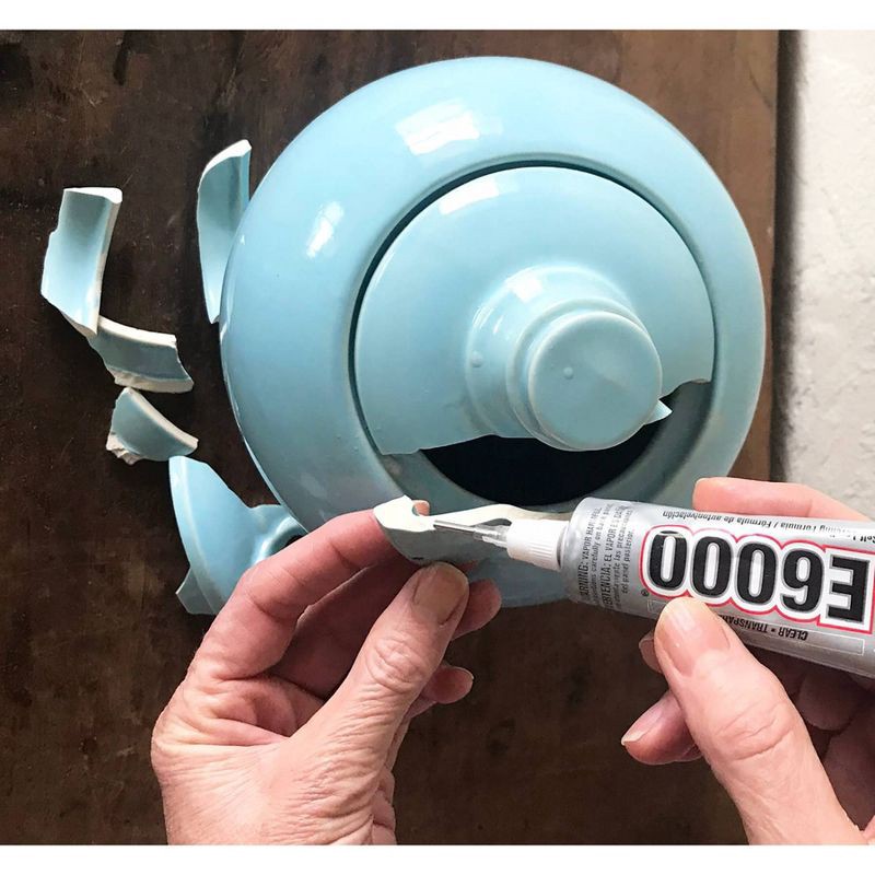 slide 2 of 5, 1.0 fl oz Glue with Precision Tips Clear - E6000: Water-Resistant Craft Adhesive, Dries Clear, Ideal for Shoes & Art Projects, 1 fl oz