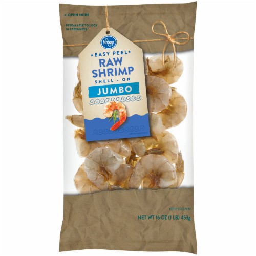 slide 2 of 2, Kroger Shell-On Easy Peel Jumbo Raw Shrimp, 1 lb