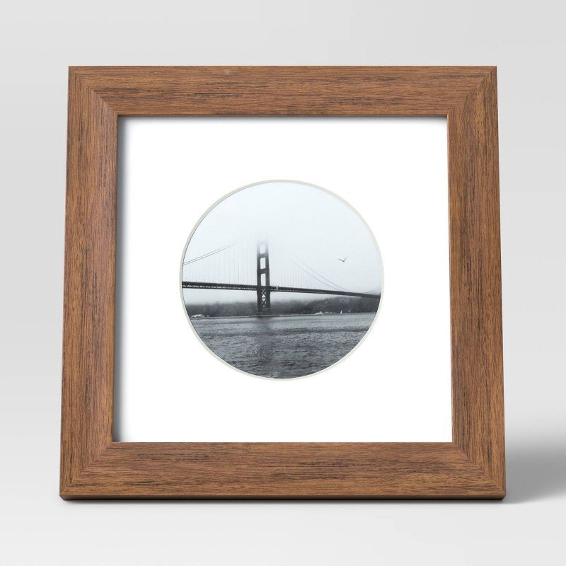slide 3 of 4, 6" x 6" Matted to 4" x 4" Single Image Table Frame with Circle Brown - Threshold™, 1 ct