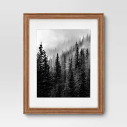14" x 18" Matted to 11" x 14" Wood Wall Frame Midtone Woodgrain - Threshold™: Traditional Style, MDF, Glass Glazing